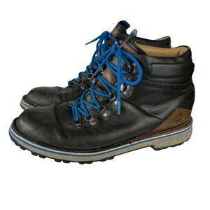 Merrell Waitsfield Waterproof Leather Hiking Boots Mens‎ 9.5 Black Blue Vibram